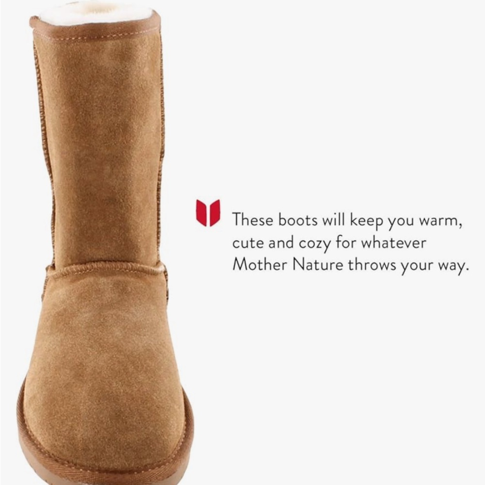 Minnetonka  Women’s  Olympia Suede Boots.  Sheepskin Lining Easy Slip On.  NWOT - Picture 14 of 15